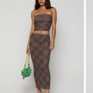 NWT RESA Clyde Mesh Skirt in Mocha